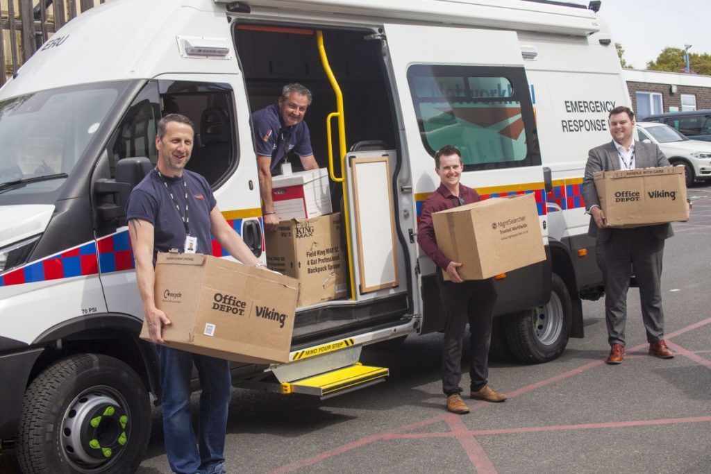 Network Rail workers donate PPE to NHS staff at Doncaster Royal
