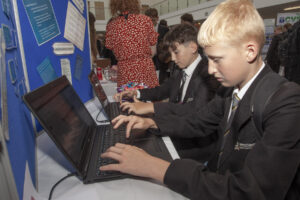 A speed typing competition in action
