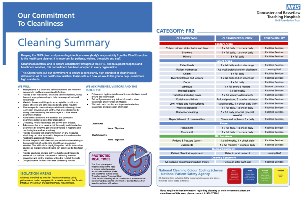 Ward and Department Cleaning and Infection Prevention - Doncaster and ...